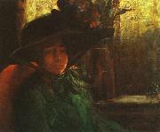 Artur Timoteo da Costa Lady in Green oil painting